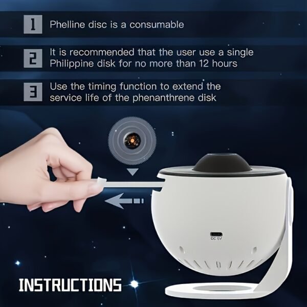 1 for Galaxy Projector with 360° Rotation, Star-Shaped Projector, Nebula Ceiling Light, Perfect for Valentine's Day Gift, with 12 HD Movies for a Starry Bedroom Atmosphere - Image 6