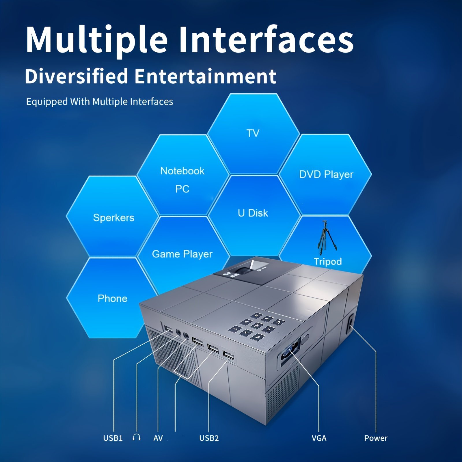 PGIVDA 4K Full HD 1080P Video Projector, Table Mount, LCD Display, 16:9 Aspect Ratio, Button Control, Wireless Connectivity, Display Port, 3000+ Lumen Brightness, 220-240V European Plug, for Home Theater & Presentations - Image 7