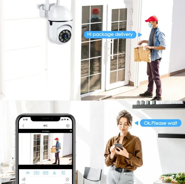 8MP Wireless Security Surveillance PTZ Camera Wifi IP Outdoor 4X Zoom Cameras AI Human Tracking Two-way Audio HD Night Color Cam - Image 10