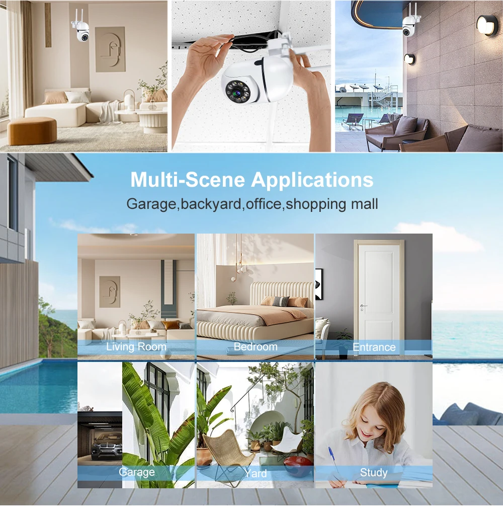 8MP Wireless Security Surveillance PTZ Camera Wifi IP Outdoor 4X Zoom Cameras AI Human Tracking Two-way Audio HD Night Color Cam - Image 14