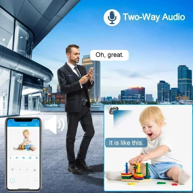 2.4/5G WiFi IP Camera Wireless Security Surveillance Camera Two way audio PTZ Move To Follow Security Protection Cameras Home - Image 4