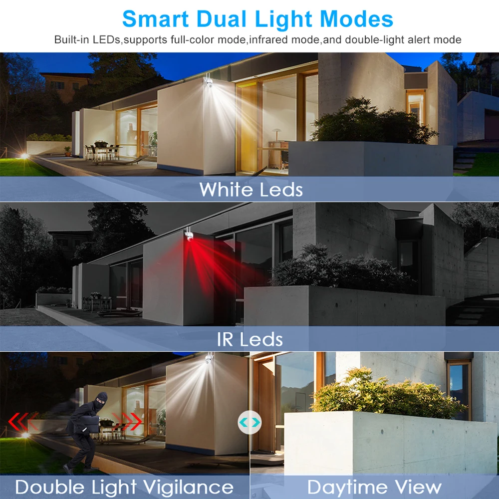 8MP Wireless Security Surveillance PTZ Camera Wifi IP Outdoor 4X Zoom Cameras AI Human Tracking Two-way Audio HD Night Color Cam - Image 5