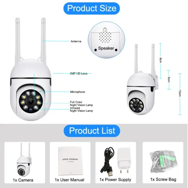 5MP Wifi Video Surveillance Camera 5G CCTV PTZ IP Camera Smart Human Tracking 4X Zoom Night Vision Full Color Outdoor Waterproof - Image 7