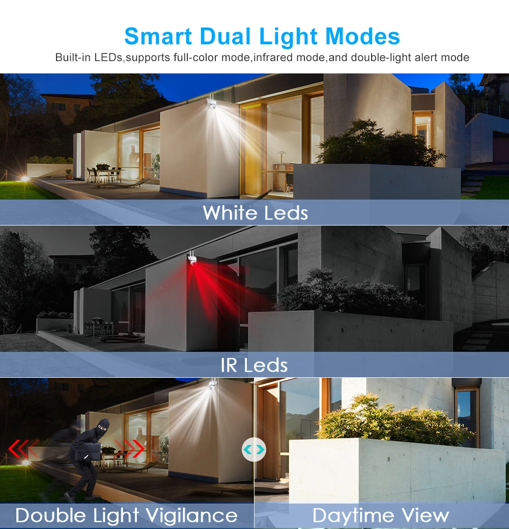 8MP Wireless Security Surveillance PTZ Camera Wifi IP Outdoor 4X Zoom Cameras AI Human Tracking Two-way Audio HD Night Color Cam - Image 11