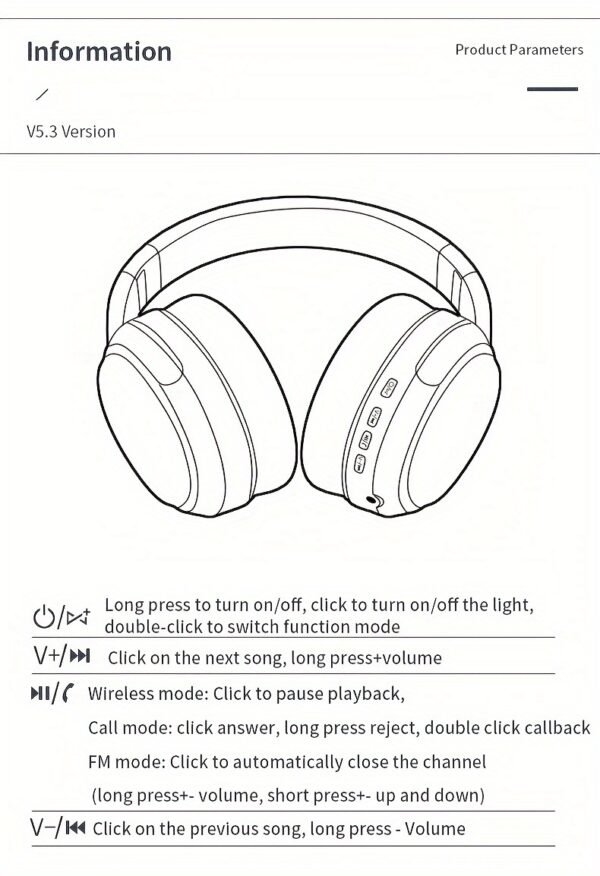 Ultra-large Capacity 400 MAh Wireless Headphones With Ambient Lighting, HIFI Sound Effects, Music All Day Long, 5.3 Chip, Low Latency, High-quality Headphones, Suitable For Travel, Business, Music, Gifts, Work, Phone Calls - Image 25
