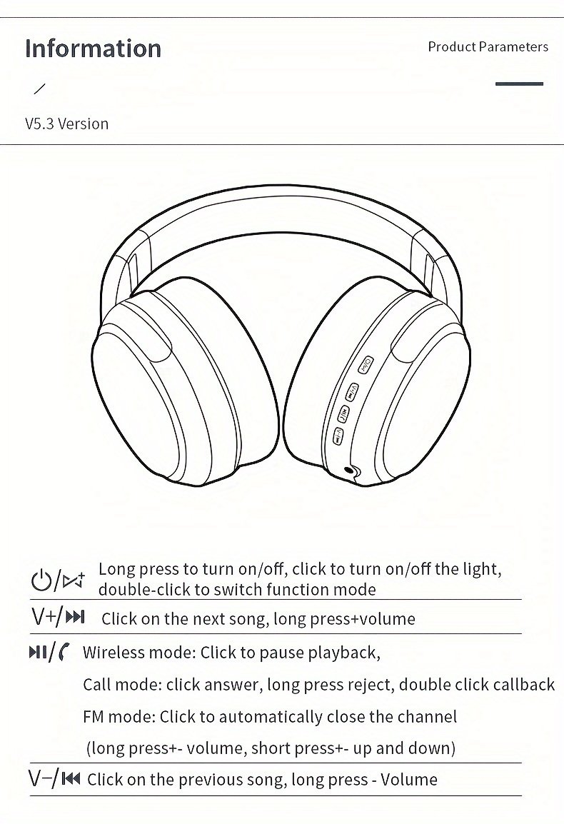Ultra-large Capacity 400 MAh Wireless Headphones With Ambient Lighting, HIFI Sound Effects, Music All Day Long, 5.3 Chip, Low Latency, High-quality Headphones, Suitable For Travel, Business, Music, Gifts, Work, Phone Calls - Image 25