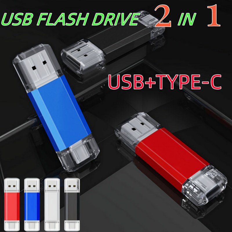 USB C Flash Drive 100GB/16GB/512MB Dual C-Type Thumb Drive C-Type 2-in-1 USB 2.0 Dual Interface Flash Drive High Speed OTG Thumb Drive Metal Memory Stick Photo Stick For Android Smartphones And Tablets - Image 4