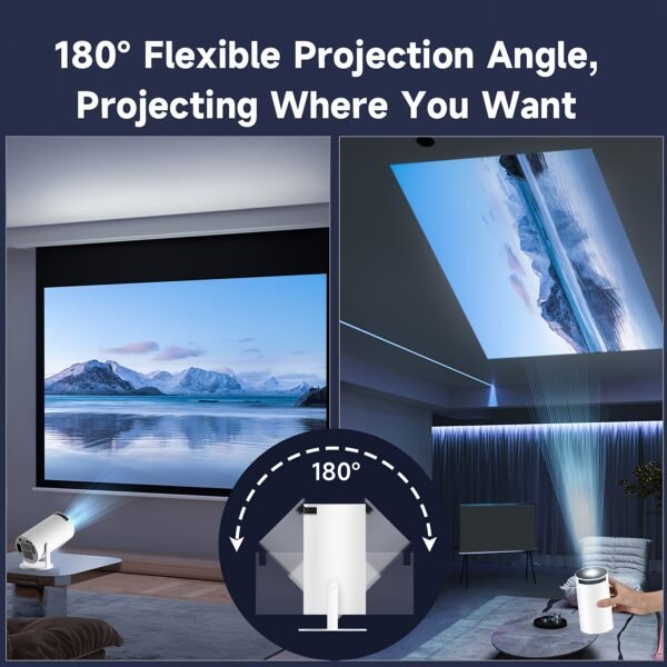 TUOGTCI Outdoor Projector for Android 11.0 200ANSI WiFi6 Dual Wifi HD 1280*720p Wireless 5.0 Support 4K Hard Decoding Play HD Video Portable Home Theater Compatible with HD/USB/Smartphone - Image 6