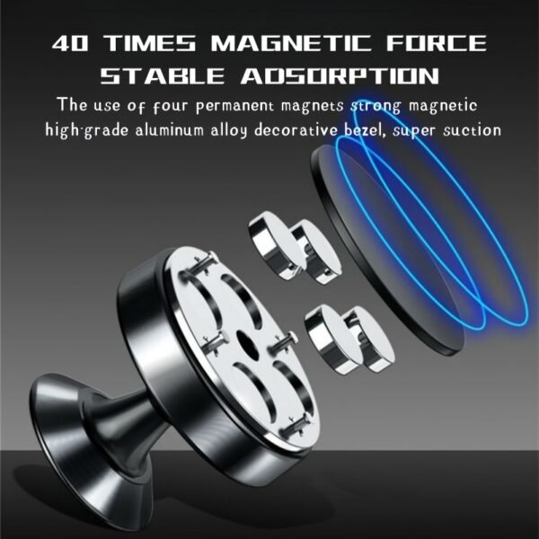 Universal Aluminum Alloy Car Phone Holder, 360 Degree Rotation, Strong Magnetic Mount, Durable Auto Dashboard Accessory - Image 21