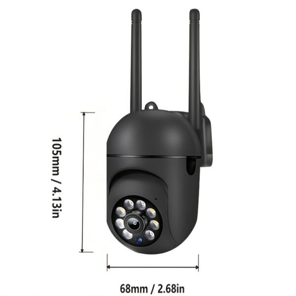 2-Pack 1080P HD Security Cameras with PTZ, Full Color Night Vision, Spotlight, Siren, 2-Way Audio, Motion Tracking, Compatible with Alexa, Wi-Fi Enabled, Wall Mount, USB Powered, Indoor/Outdoor Surveillance System - Image 3