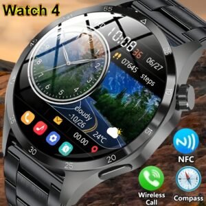 2024 GT4 Pro Smartwatch for Men and Women - 1.53-inch AMOLED HD Screen, 360x360 Resolution, Wireless Calling, NFC, USB Charging, Wireless 5.0, New, Smartwatch, Paearofero