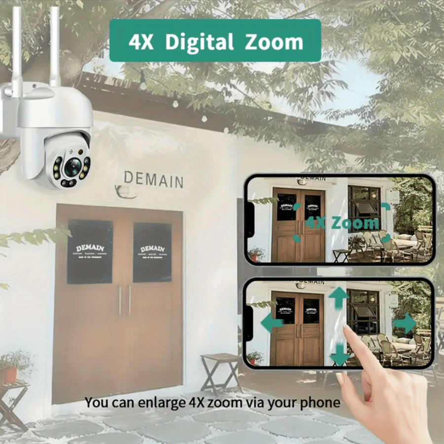 Teruhal Outdoor WiFi Security Camera - Waterproof, Auto-Tracking with 360° Panoramic View, Full Color Day & Night, Human Motion Detection, Two-Way Audio, USB Powered - Image 9