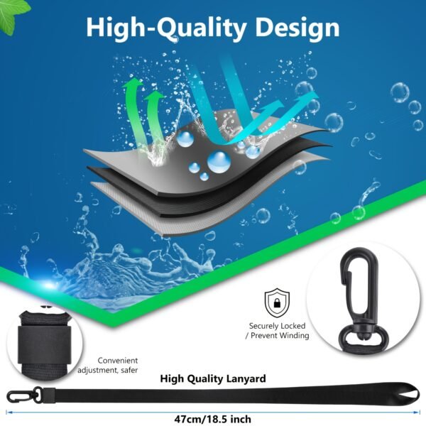 Ryweavou 2-Pack 7-Inch Waterproof Phone Pouch, PVC Dry Bag for iPhone 16 Pro/15/14/13/12/11 Pro Max/XS Plus/Galaxy, Completely Waterproof for Diving, Swimming, Snorkeling, Beach Activities - Black - Image 5