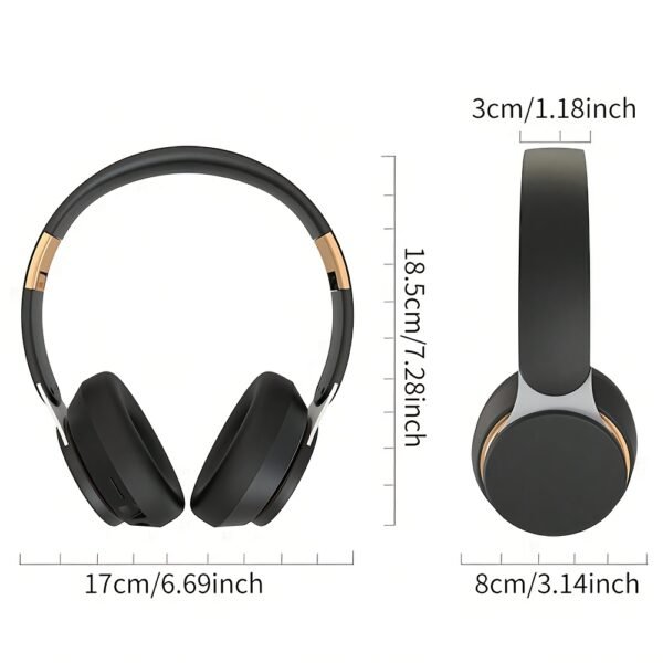 STONEGO 1pc Wireless Foldable Headphones, Comfortable for Long Time Listening, Adjustable Headband Design for Traveling, Working And Gaming - High-Quality Sound, Rechargeable Battery, Long Battery Life for Daily Use. - Image 3