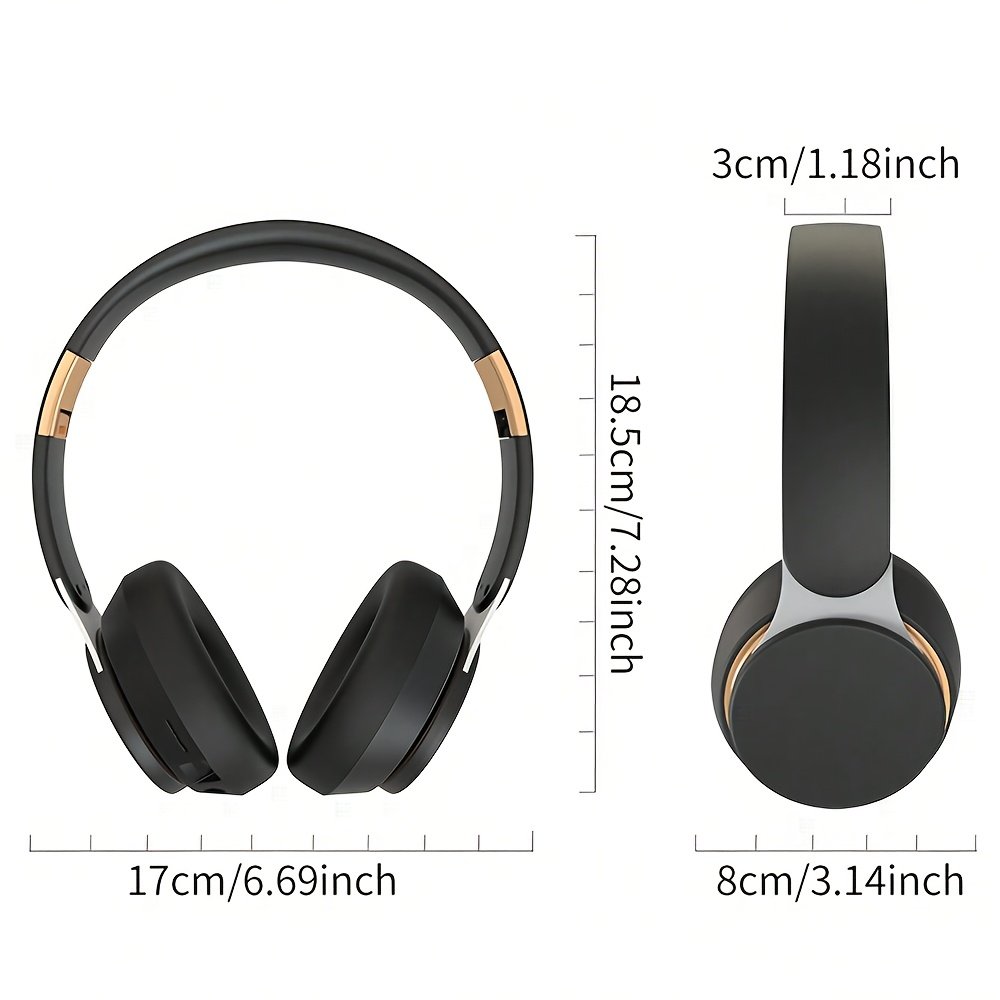 STONEGO 1pc Wireless Foldable Headphones, Comfortable for Long Time Listening, Adjustable Headband Design for Traveling, Working And Gaming - High-Quality Sound, Rechargeable Battery, Long Battery Life for Daily Use. - Image 3