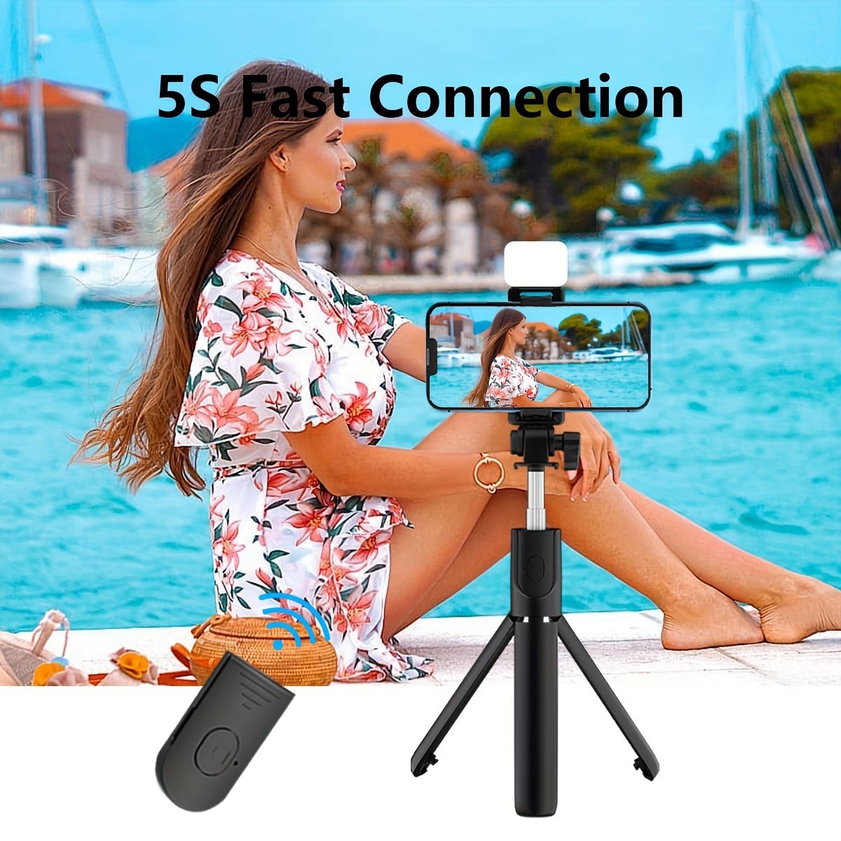 Selfie Stick with Tripod Stand, Portable Wireless Remote Control, 36V Battery Operated, Mini Size for Travel, Essential for Mobile Photography and Videography - Image 11