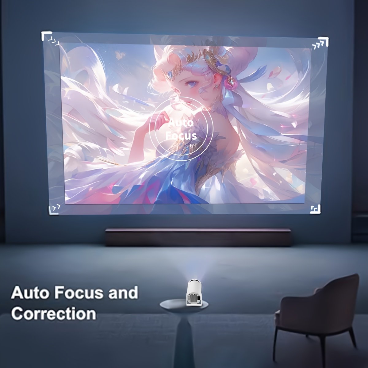 Compact 130ASIN High-Brightness Projector with 720P/1080P Support, WiFi & Wireless Connectivity, HDTV/USB/AV Outputs, Remote Control, and 120° Rotation - Ideal for Night Sky Viewing, EU Plug (220V-240V), Home Cinema Projector|Sleek Cylindrical Design|Vers - Image 3