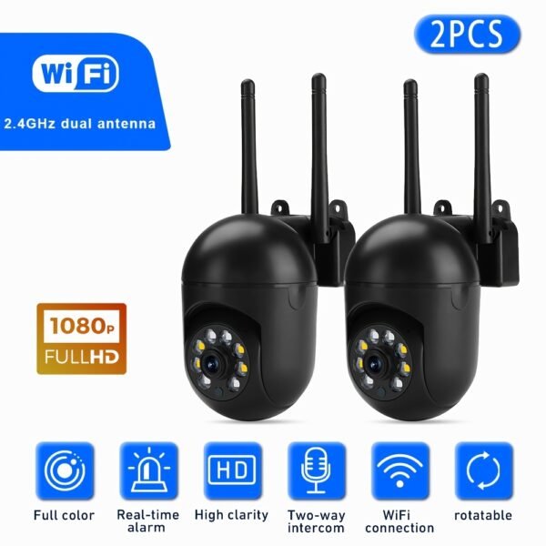 2pcs/4pcs Camera with Color Night Vision, Wireless 2.4G HD Indoor/Outdoor Camera, Two-way Audio, WIFI Security Camera, Pan/Tilt/Zoom Smart Home Security Camera, Motion Tracking - Image 2