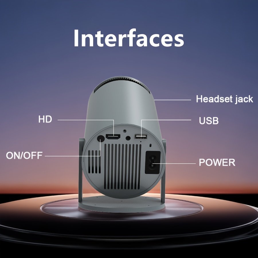 1pc Magcubic HY300 Pro 4K HD 1080P LCD Projector, 3000+ Lumen 3D Ready Table Mount Home Cinema, Wi-Fi 6 Android 11, Wireless 5.0 Dual WIFI, European Standard Plug, 110V/220V Power Supply, Outdoor Portable - Image 4