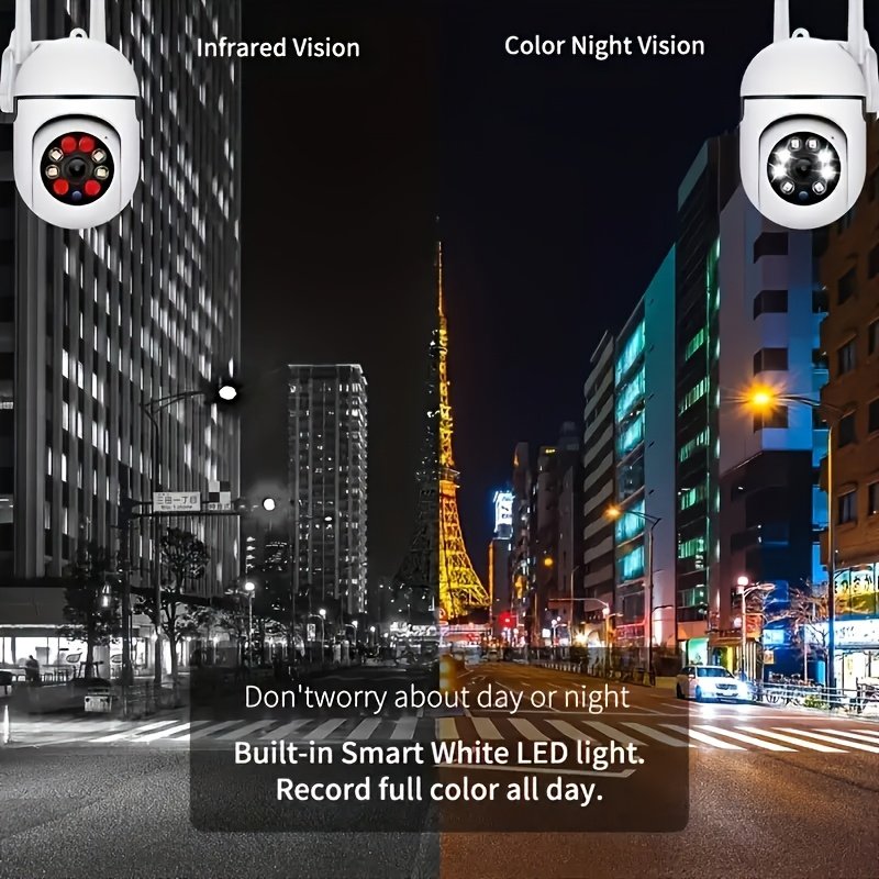 A surveillance camera, two-way intercom home security system, color night vision, AI motion detection, wall hanging, PTZ, two-way audio, application control, USB power supply, support for Wi-Fi, suitable for Christmas and New Year.(charger removed) - Image 12