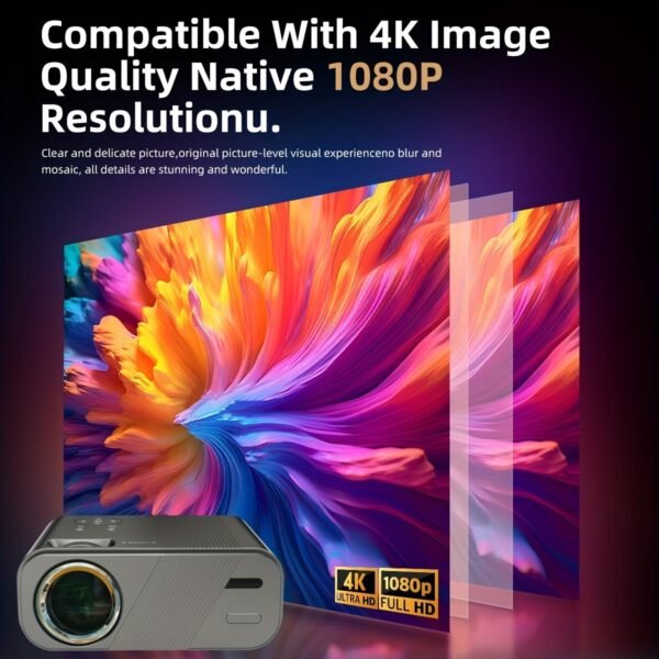 VEXY Full HD 1080P Portable Projector with Wi-Fi and BT 5G, Table Mount Home Theater, LCD Display, 3000+ Lumen, 16:9 Aspect Ratio, Remote Control, Wireless Connectivity, Compatible with HDTV, USB, IOS, Android, European Two-pin Plug, 220-240V Power Supply - Image 10