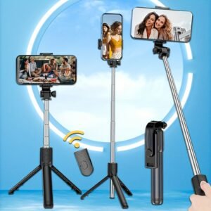 Selfie Pole Shooting Mobile Phone Holder, Floor-standing Tripod Selfie God, Travel Convenient 360-degree Rotation, Live Broadcast Camera Outdoor Handheld Anti-shake Panoramic Camera