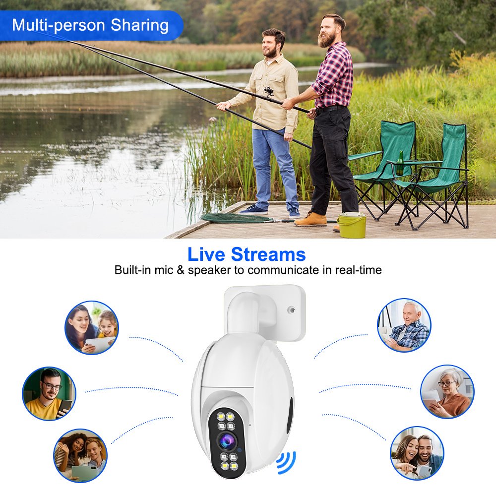WJG 1080P HD Wireless WiFi Security Camera, Outdoor Wall Hanging, IPX4 Waterproof, Color Night Vision, AI Motion Detection, Two-Way Audio, Real-Time Video Recording, USB Powered, No Battery Required, Mini Camera Wireless - Image 3
