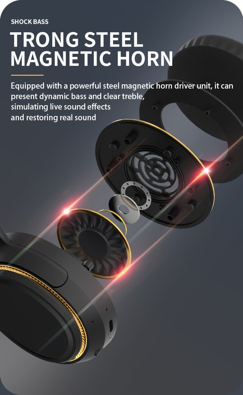 Ultra-large Capacity 400 MAh Wireless Headphones With Ambient Lighting, HIFI Sound Effects, Music All Day Long, 5.3 Chip, Low Latency, High-quality Headphones, Suitable For Travel, Business, Music, Gifts, Work, Phone Calls - Image 13