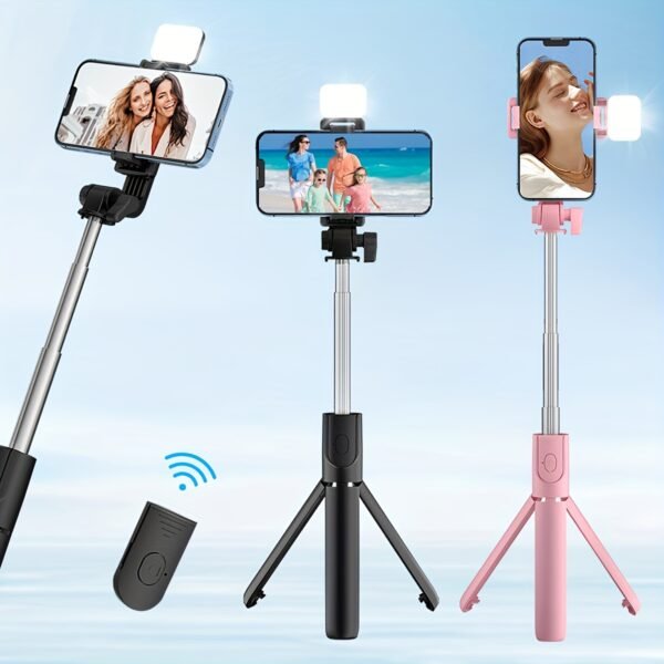 Selfie Stick with Tripod Stand, Portable Wireless Remote Control, 36V Battery Operated, Mini Size for Travel, Essential for Mobile Photography and Videography - Image 2