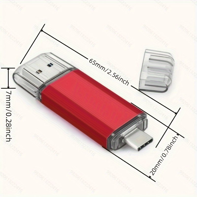 USB C Flash Drive 100GB/16GB/512MB Dual C-Type Thumb Drive C-Type 2-in-1 USB 2.0 Dual Interface Flash Drive High Speed OTG Thumb Drive Metal Memory Stick Photo Stick For Android Smartphones And Tablets - Image 2