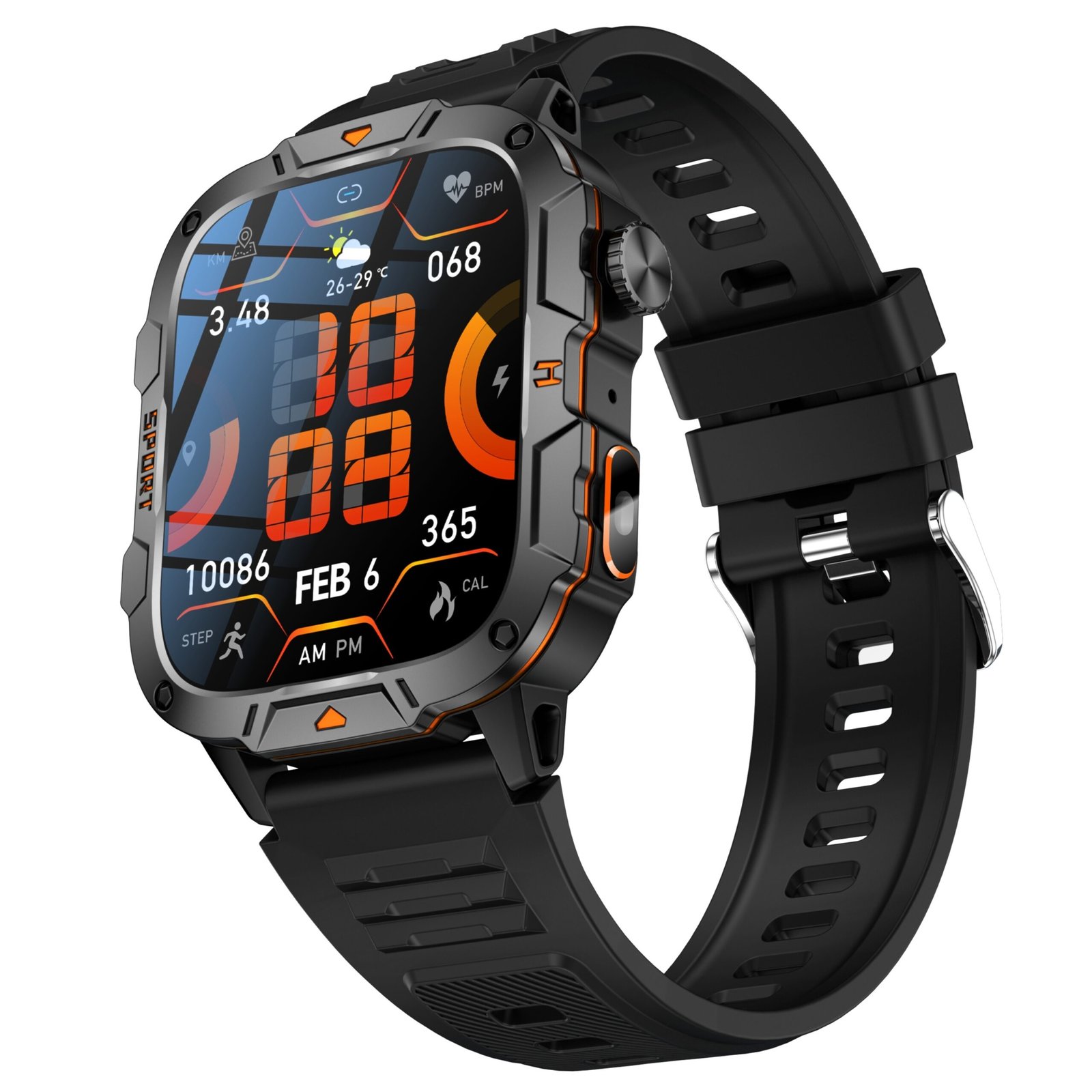Sports Smart Watch, 4.98cm Smartwatch With LED Lighting, Call Answering, Fitness Tracking With Pedometer, Outdoor Sports Activity Watch For Men/Women - Image 4