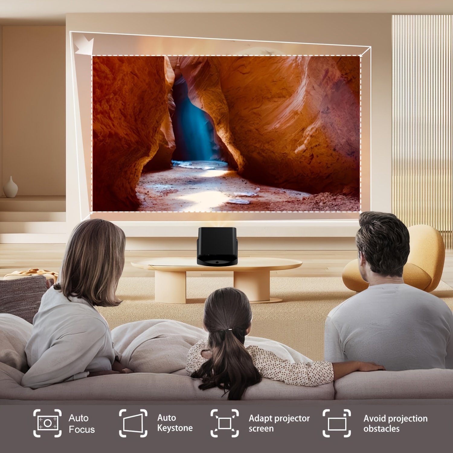 4K Home Theater Projector with Dual WiFi, WiFi6, 200ANSI, HD 1280x720P, Wireless 5.0, Auto Correction, Mali-G312 GPU, Allwinner H713 Processor - Ideal for Movie Nights and Gaming - Image 8