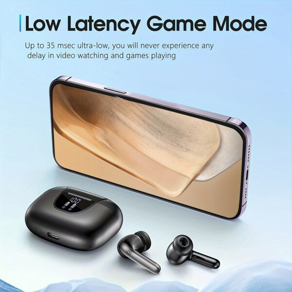 Wireless Headphones, Wireless 5.3 Headphones, 13mm Speaker, 30H Playtime, Type-C Fast Charging Box, Stereo Wireless In-Ear Headphones, Suitable for iPhone and for Android In-Ear Headphones, Gaming Business Sports Headphones with Microphone. with digital d - Image 8