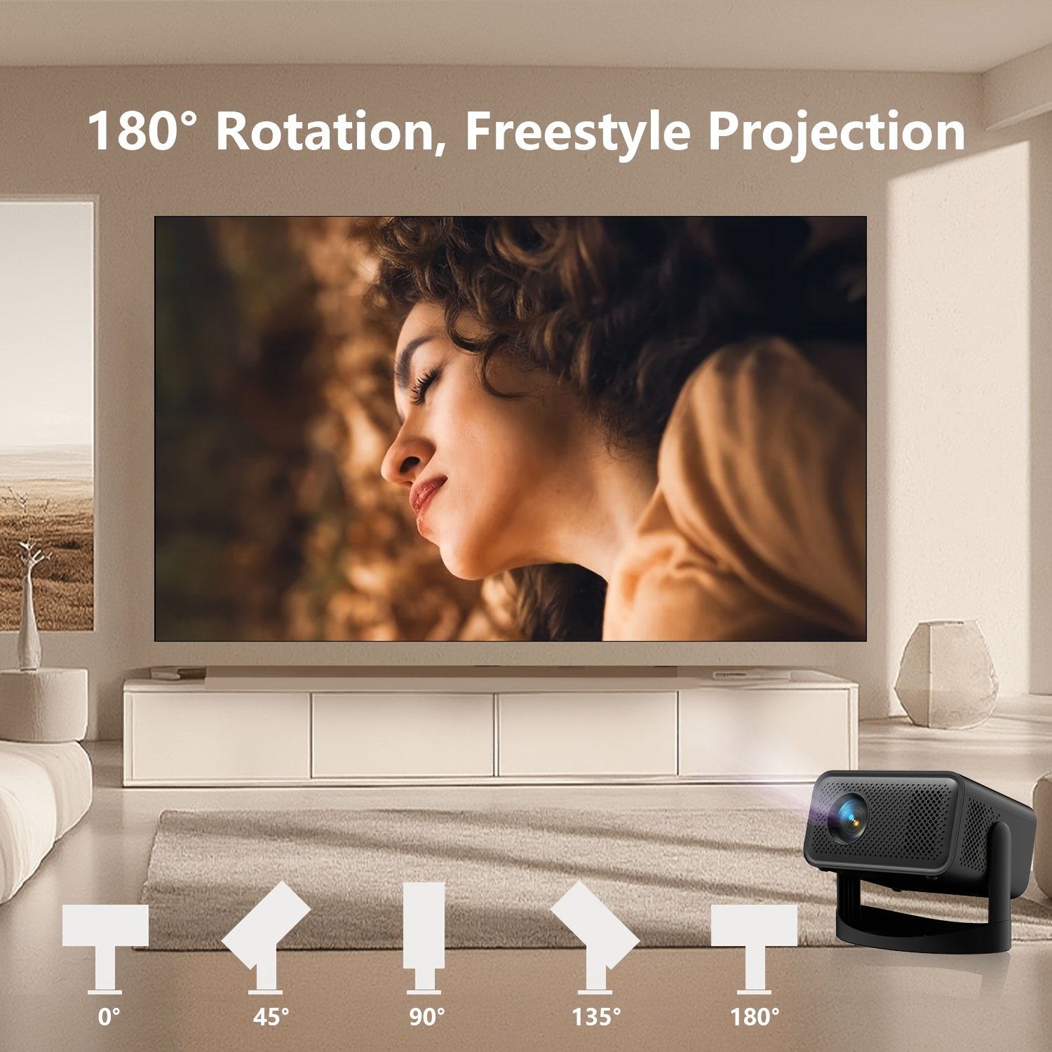 Compact 1080P Mini Projector with Wireless & WiFi - Portable Home Theater for Movies and Videos, USB Interface, Remote Control, Smartphone & Tablet Compatible, 1280x720 HD Resolution, Compact Travel Accessories - Image 9