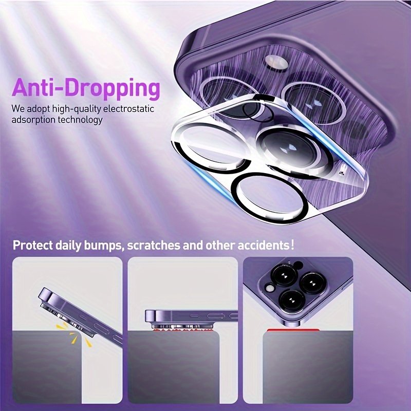 3Pcs/set Full Cover Camera Lens Protectors For IPhone 12 13 Pro Max Screen Protectors For IPhone 11 14 Pro Max Glass 15 Pro Max 15 Plus - Image 2