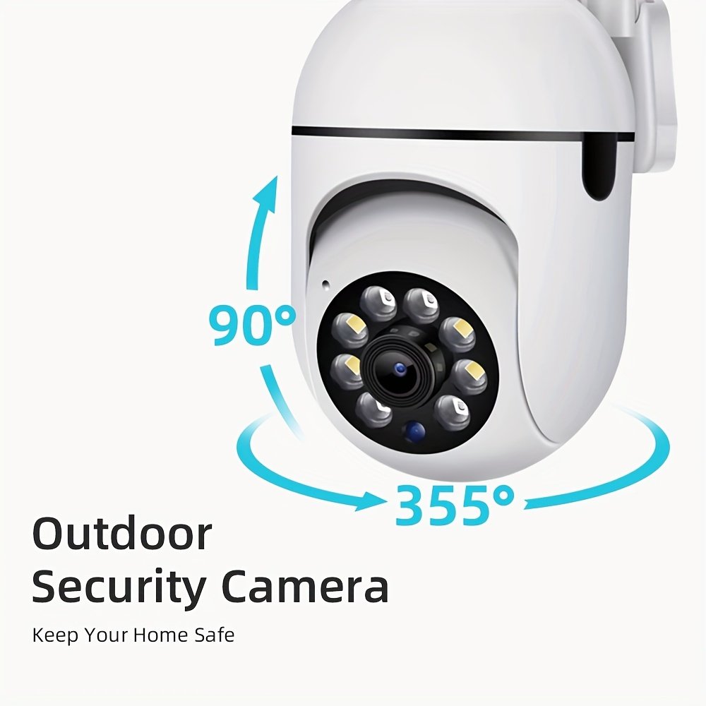 2pcs 1080P HD Security Dome Cameras, Wireless WiFi Connectivity, PTZ Control via App & Amazon Alexa, Motion & Audio Alerts, with Color Night Vision, Wall Hanging, Non-Waterproof, for Indoor/Outdoor Home Security with Spotlight & Siren, USB Powered - Image 7