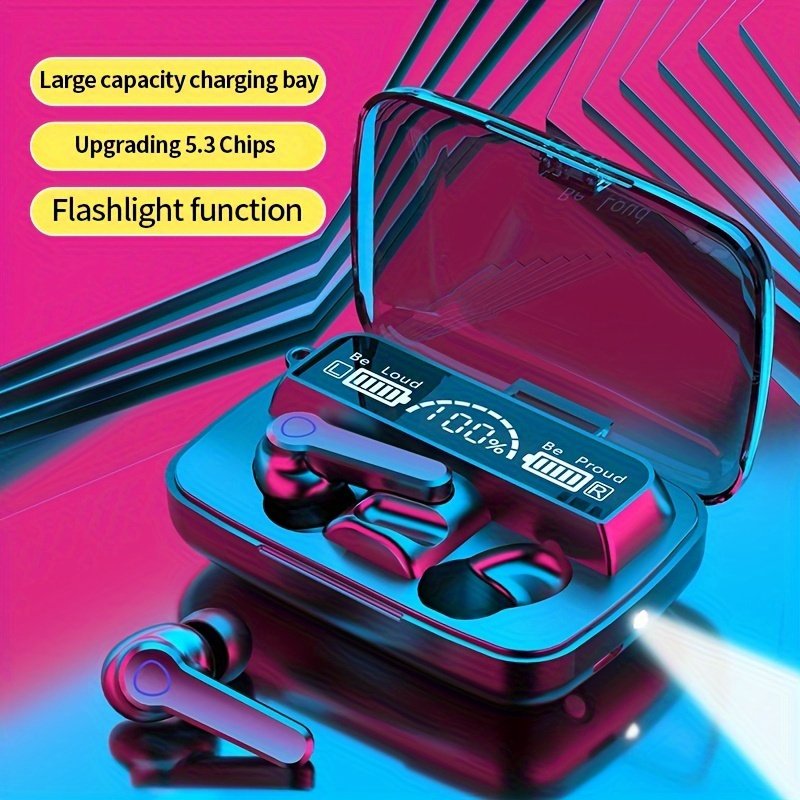 TWS Wireless Headset with Large Capacity Charging Case, Long Battery Life, LED Power Display, Flashlight, Compatible with All Smartphones - Ideal for Students, Men, Women, Birthday and Holiday Gifts, Earphones, Headphones - Image 3