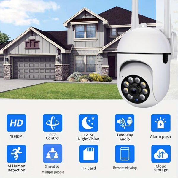HD 1080P Wireless Network Camera - Wall-Mounted, Night Vision, App Control, Audio And Motion Alerts, Color Display, USB Powered, 355° Horizontal And 90° Vertical Pan-Tilt, Indoor Home Security, with Two-Way Audio And AI Detection. - Image 19