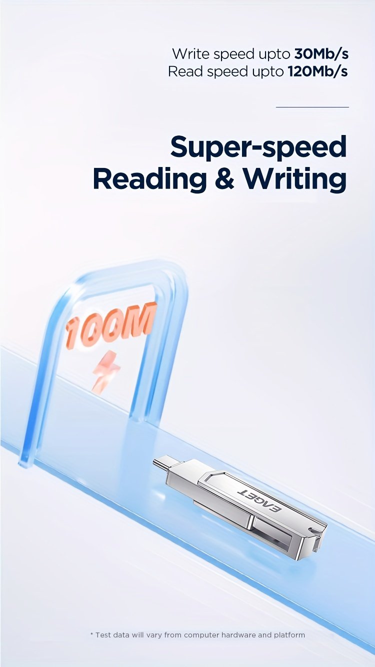 EAGET USB3.2 Flash Drive OTG 1TB Metal U Disk 360° rotates USB Memory Stick 512GB High Speed Memory Stick Pen Drive 32GB 64GB 128GB 256GB USB-A Or Typc-C Flash Drive Disk - Image 15