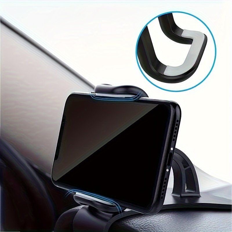 Support 360-Degree Rotation Universal Automobile Phone Holder, Anti-Slip Instrument Plate Holder, Suitable for iPhone, Samsung, Xiaomi, Oppo, Vivo, OnePlus, Using Durable ABS Material, Easy Installation, No Battery - Image 9