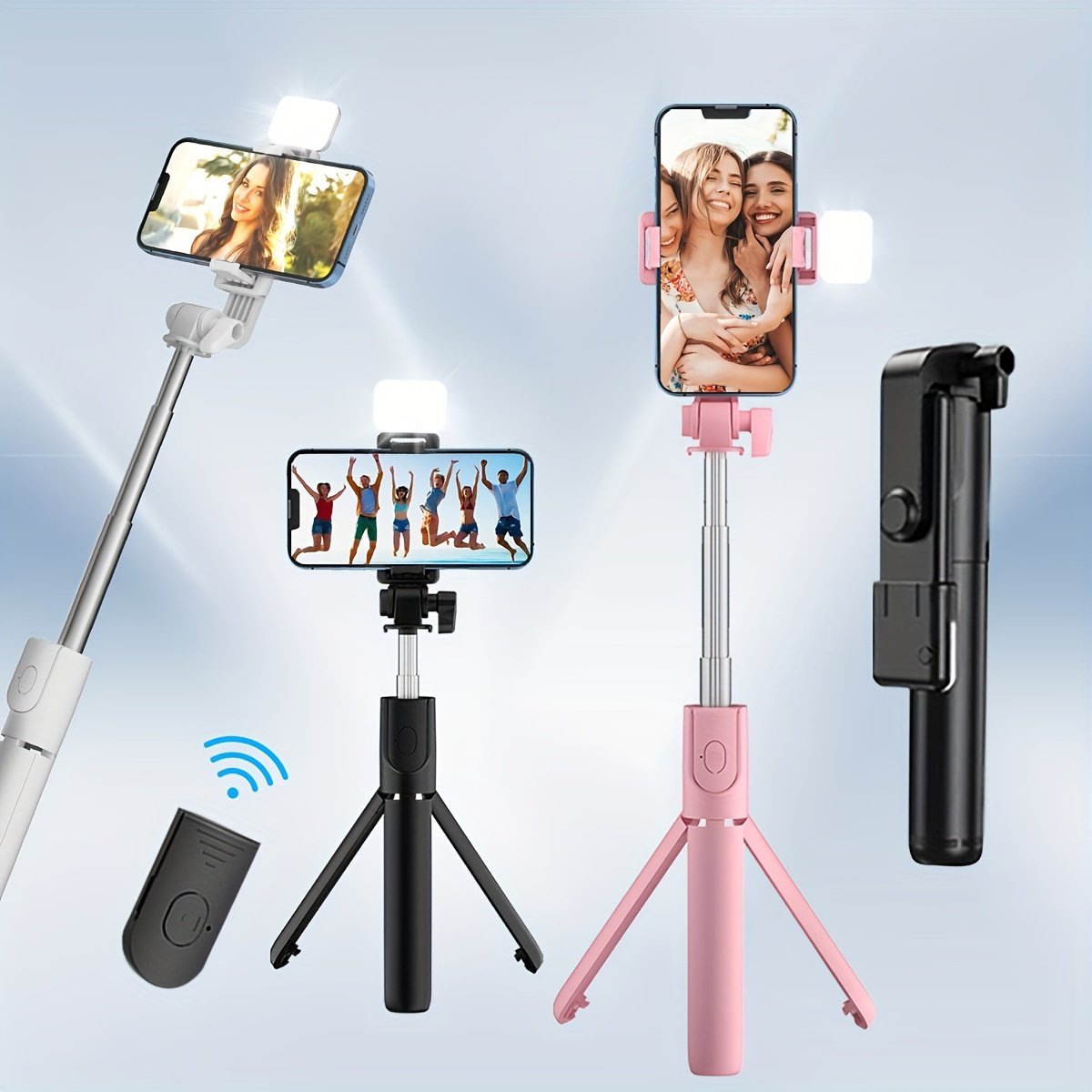 Selfie Stick with Tripod Stand, Portable Wireless Remote Control, 36V Battery Operated, Mini Size for Travel, Essential for Mobile Photography and Videography - Image 9