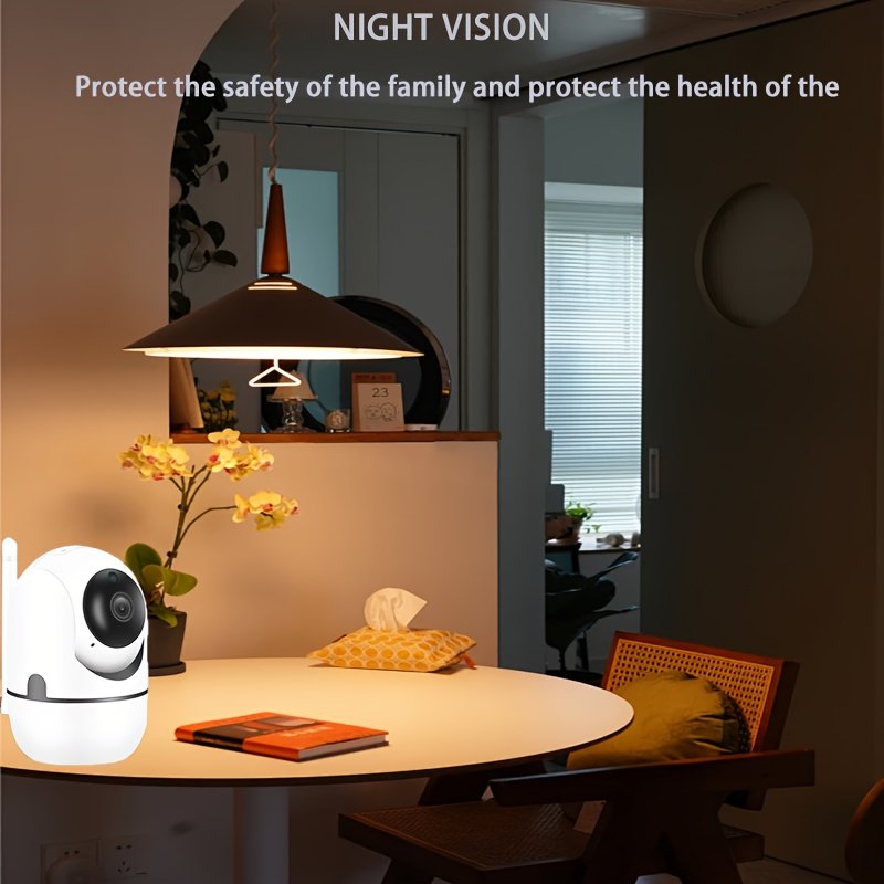 An Indoor Security Wifi Camera, Automatic Tracking, Color Night Vision Home Protection, Two-Way Audio, AI Intelligent Tracking Motion Detection, Suitable for Home Street Security And Monitoring, Can Be Used As Christmas And Halloween Gifts. - Image 3