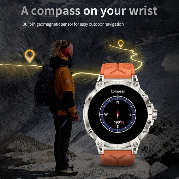760Mah Smart Watch for Men And Women with LED Flashlight - 1.85-Inch Large Screen, Over 100 Sports Modes, Wireless Calling (Answering/Making Calls), Smart Watch, IP68 Waterproof, AI Voice Outdoor Fitness Watch, Calculator Function, Pedometer Activity Watc - Image 8