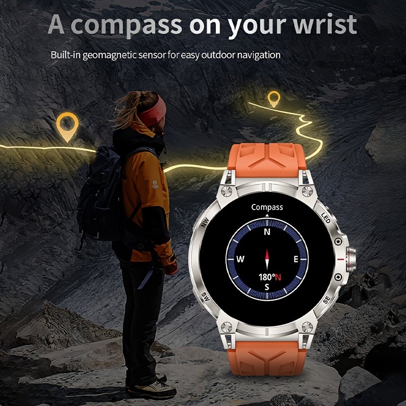 760Mah Smart Watch for Men And Women with LED Flashlight - 1.85-Inch Large Screen, Over 100 Sports Modes, Wireless Calling (Answering/Making Calls), Smart Watch, IP68 Waterproof, AI Voice Outdoor Fitness Watch, Calculator Function, Pedometer Activity Watc - Image 8