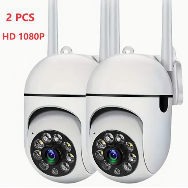 2pcs 1080P HD Security Dome Cameras, Wireless WiFi Connectivity, PTZ Control via App & Amazon Alexa, Motion & Audio Alerts, with Color Night Vision, Wall Hanging, Non-Waterproof, for Indoor/Outdoor Home Security with Spotlight & Siren, USB Powered - Image 5