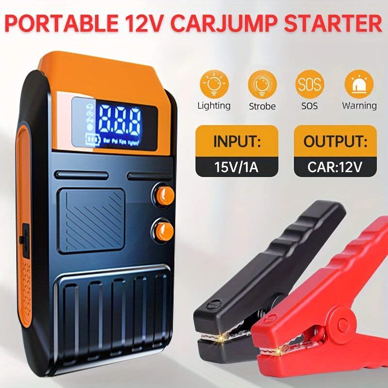 1pc 12V Portable Car Jump Starter with Air Pump, 5-in-1 Lithium Battery Booster, 150 PSI Tire Inflator, USB Powered Rechargeable Battery Pack, Emergency Vehicle Power Supply - Image 3