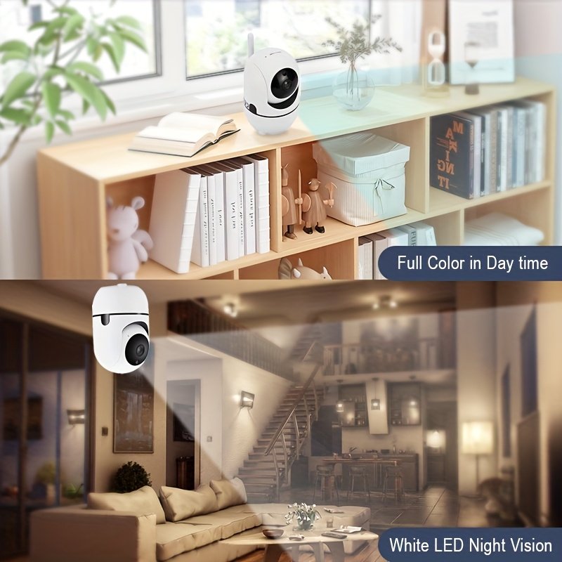 1pc YIIYRY Smart Home Security camera - Wireless, remote viewing mobile app, automatic tracking, color night vision, USB power, baby monitor, suitable for babies, babysitters, home monitoring, does not include SD card - Image 4