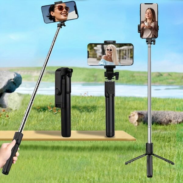 Versatile 3-in-1 Mobile Phone Selfie Stick Tripod with 360° Rotation - Ideal for Photography, Vlogging & Live Streaming | Compact, Lightweight & Travel-Friendly with Wireless Remote, Anti-Shake Feature, Compatible with All Smartphones, Selfie Stick for Ph - Image 8