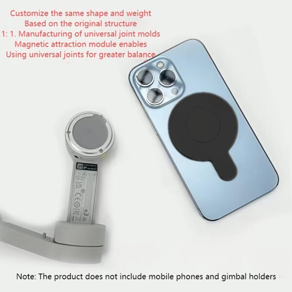 Aluminum Alloy Magnetic Phone Mount for DJI Gimbal, Compatible with OM4/OM4 SE/OM5/OM6, Secure Smartphone Attachment Accessory - Image 7