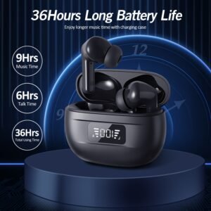 Hi-Fi Sound Wireless Earbuds 5.3 with Noise-Canceling Mic, LED Battery Indicator, Type-C Fast Charging - Lightweight & Compact for Sports and Calls